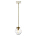 1 Bulb Ceiling Pendant Cream Painted Aged Brass Finish Plated LED E14 60W Loops