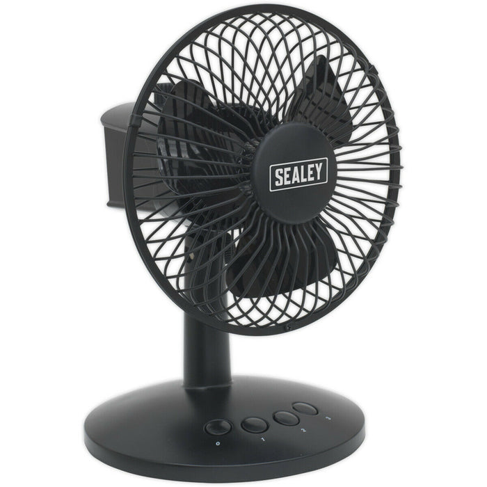 6 Inch Oscillating USB Desk Fan - 3 Speed Settings - Personal Desktop Cooler Loops