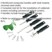 6 Piece Windscreen Installation Tool Kit - Composite Handles - Rubbered Screens Loops