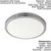 Wall Flush Ceiling Light White Shade White Satined Nickel Plastic Bulb LED 23W Loops