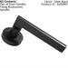 PAIR Straight Plinth Mounted Handle on Round Rose Concealed Fix Matt Black Loops