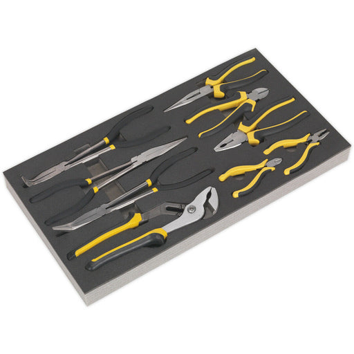 9pc PREMIUM Pliers & Snips Set with 510 x 270mm Tool Tray Long Nose Hardened Jaw Loops