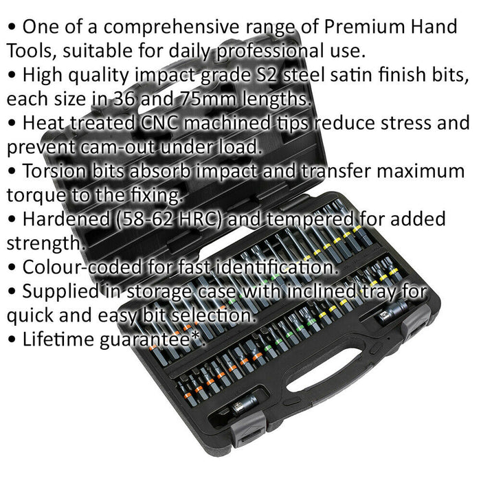 42 PACK TRX Hex Spline IMPACT Bit Set - 3/8" & 1/2" Square Drive Socket S2 STEEL Loops