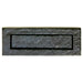 Traditional Sprung Letterbox Plate 233mm Fixing Centres Black Antique Finish Loops
