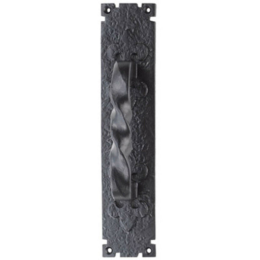 Traditional Forged Twist Pull Handle 310 x 66mm Black Antique Door Handle Loops