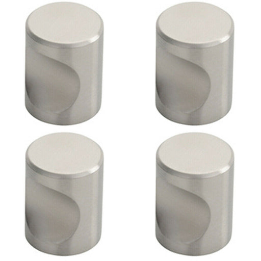 4x Cylindrical Cupboard Door Knob 16mm Diameter Stainless Steel Cabinet Handle Loops