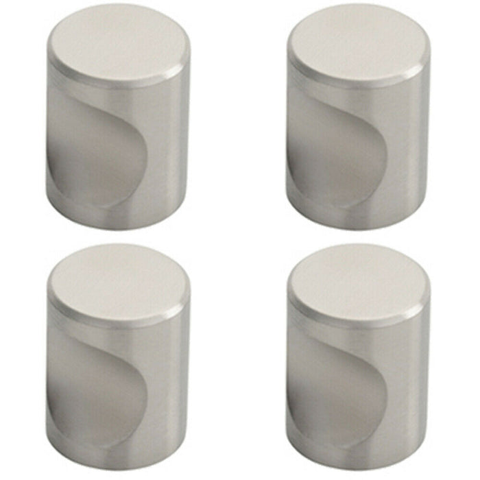 4x Cylindrical Cupboard Door Knob 16mm Diameter Stainless Steel Cabinet Handle Loops