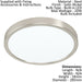 2 PACK Ceiling Light Satin Nickel 285mm Round Surface Mounted 20W LED 4000K Loops