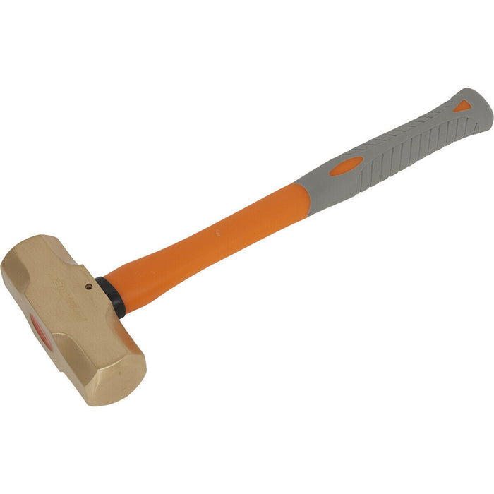 4.4lb Sledge Hammer - Non-Sparking - Fibre Glass Shaft - Shock Absorbing Grip Loops