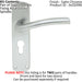 2x Rounded Curved Bar Handle on Euro Lock Backplate 170 x 42mm Satin Chrome Loops