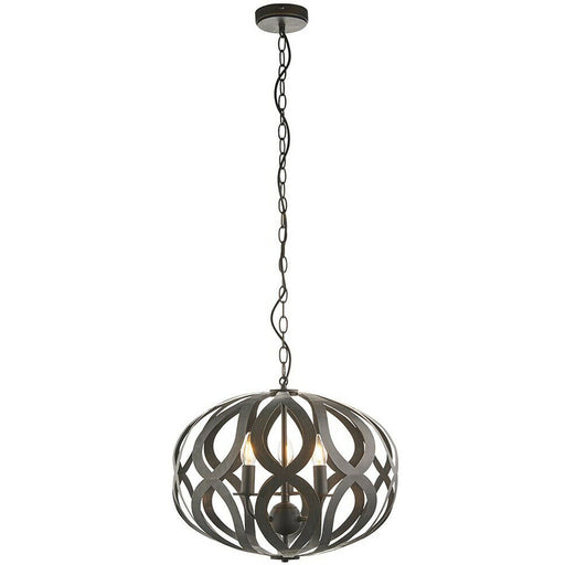 Hanging Ceiling Pendant Light Antique Brushed Bronze 3 Bulb Modern Table Feature Loops