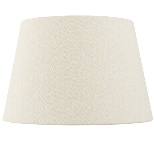 8" Inch Round Tapered Drum Lamp Shade Ivory Linen Fabric Cover Simple Elegant Loops