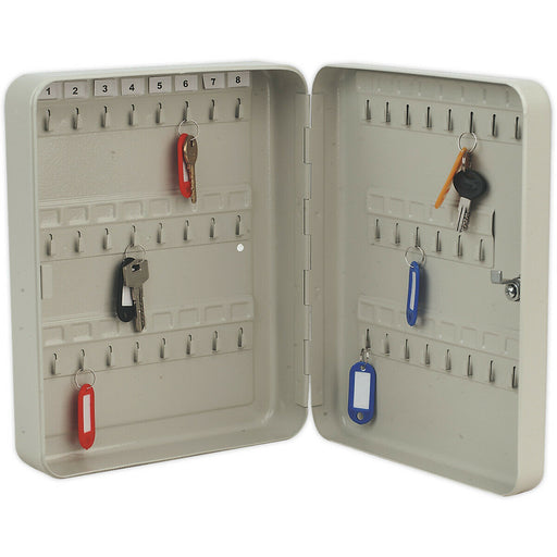 Wall Mounted Locking Mini Key Cabinet Safe - 45 Key Capacity - 240 x 300 x 80mm Loops