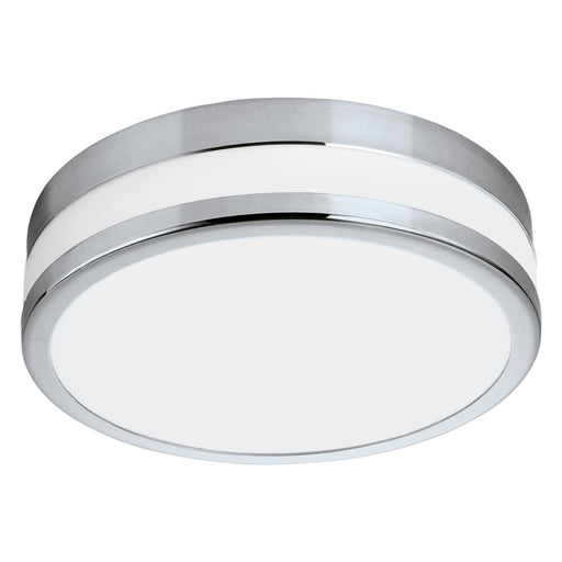 Wall Flush Ceiling Light IP44 Chrome White Painted Glass Shade Bulb LED 24W Incl Loops