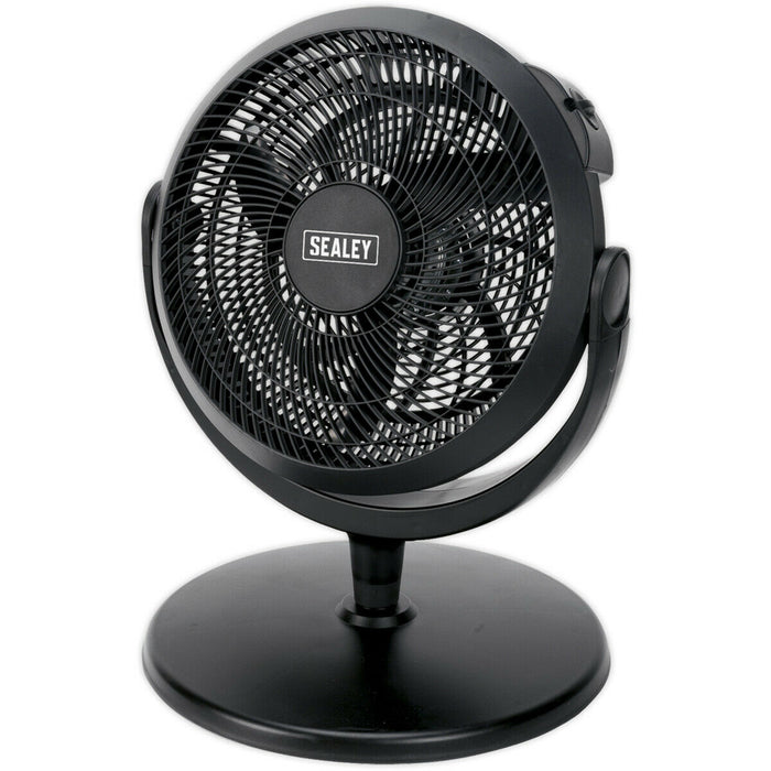 12" Desk & Pedestal Fan - 3 Speed Settings - Adjustable Height - 3-Pin UK Plug Loops