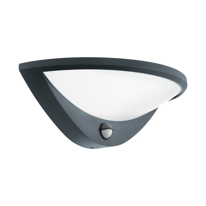 IP44 Outdoor Wall Light & PIR Sensor Anthracite Aluminium 9.3W Built in LED Loops