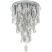 PREMIUM Crystal Flush Ceiling Light Chrome & Glass 3 Lamp Chandelier Fitting Loops
