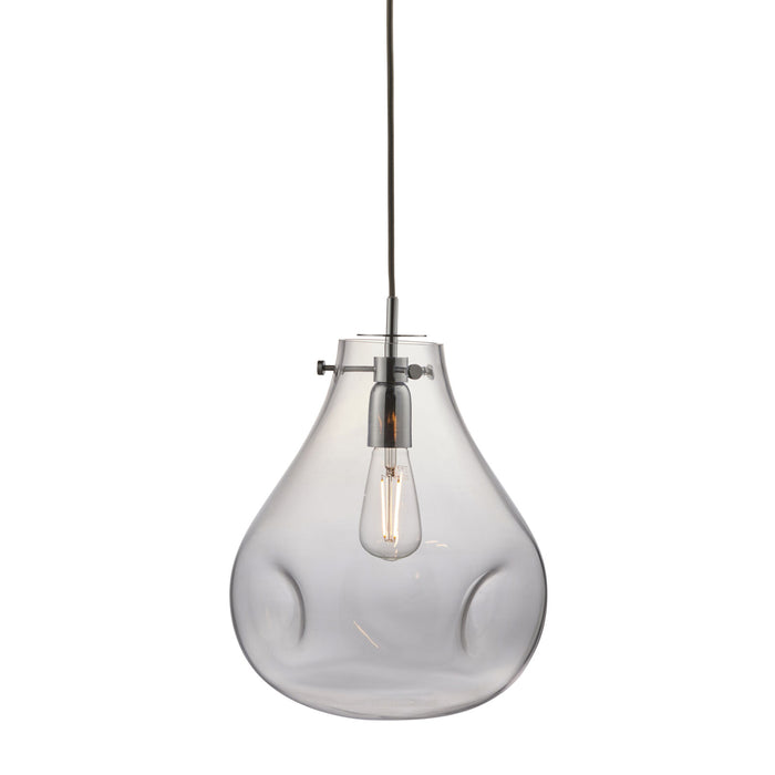 Ceiling Pendant Light - Clear Glass & Chrome Plate - 40W E27 - Dimmable Loops