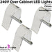 3x Over Cabinet LED Kit NATURAL WHITE Curved Glass Light Bathroom Make Up Lamp Loops
