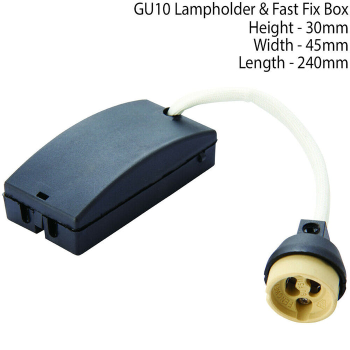 Fast Fix GU10 Light Bulb Holder Cable & Box LED Downlight Ceiling Lamp Connector Loops