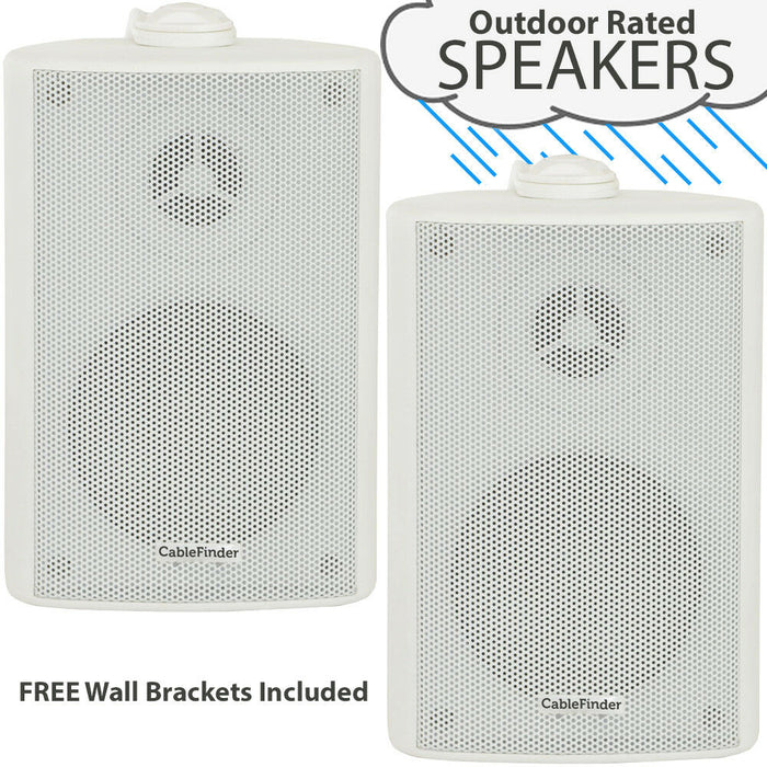 5 Zone Outdoor Bluetooth System 10x Weatherproof White Speaker Garden Stereo Kit