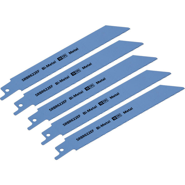 5 PACK 150mm Bi-Metal Reciprocating Saw Blade - 18 TPI - Milled Side Set Teeth Loops