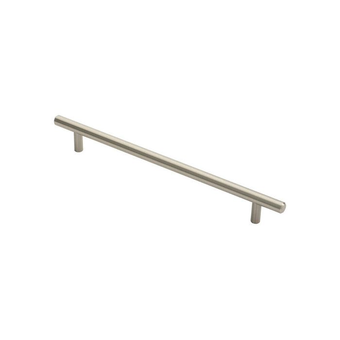 2x Round T Bar Cabinet Pull Handle 284 x 12mm 224mm Fixing Centres Satin Nickel Loops