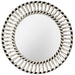 Mirror Large Contemporary Black Circular Frame Thick Silver Spokes Black Silver Loops