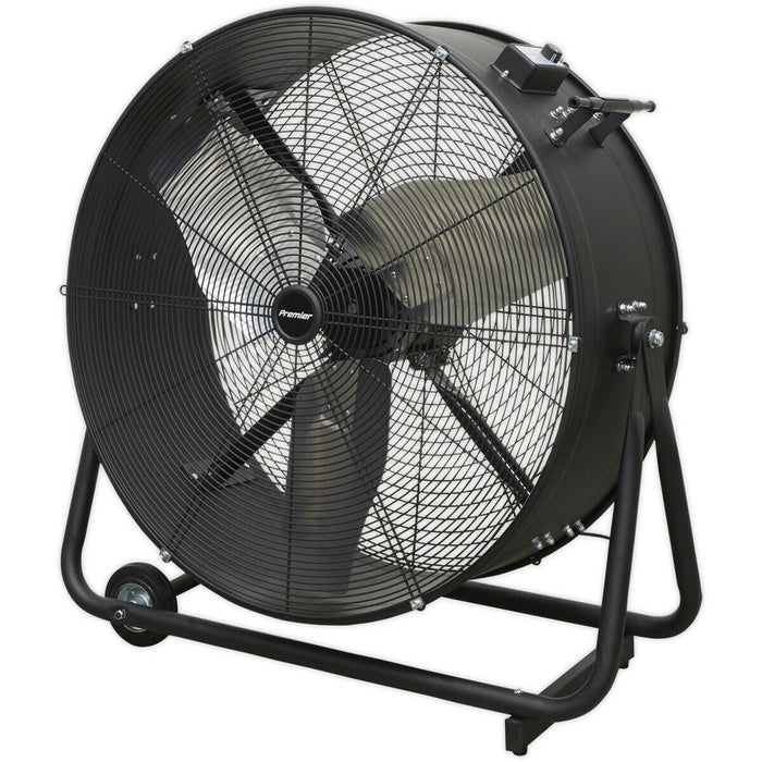 30" PREMIUM High Velocity Drum Fan - 2 Speed Settings - Wheeled Tilting Stand Loops