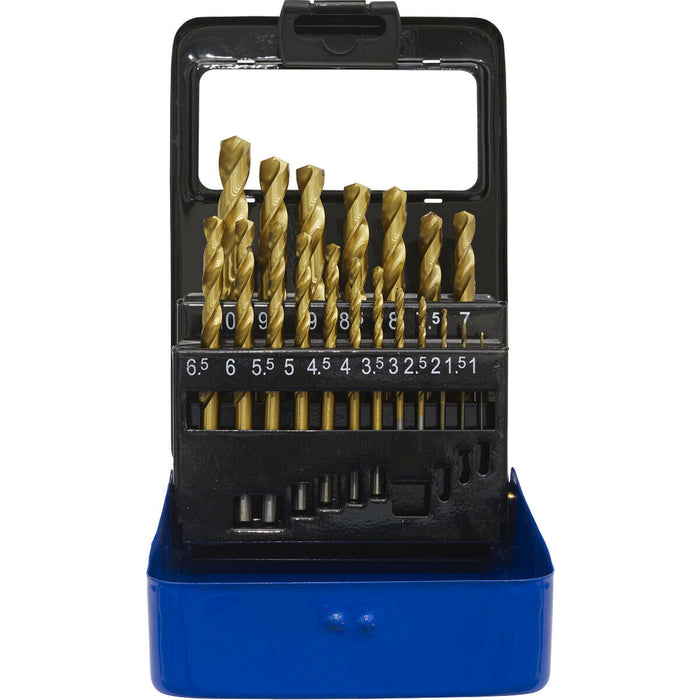 19 Piece Fully Ground HSS Drill Bit Set - 1mm to 10mm Sizes - Split Point Tip Loops