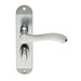 2x PAIR Scroll Lever Door Handle on Bathroom Backplate 180 x 40mm Satin Chrome Loops