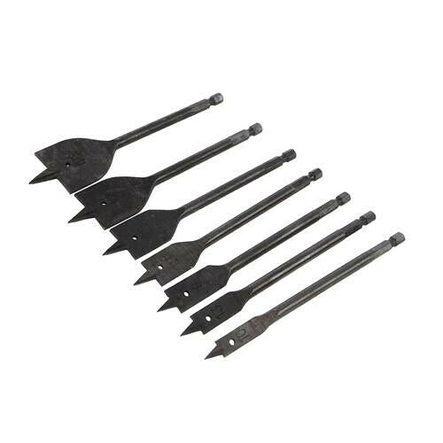 7 Piece Flat Drill Bits 10mm 40mm Plumbers Sets Precision Clean Hole Making Loops