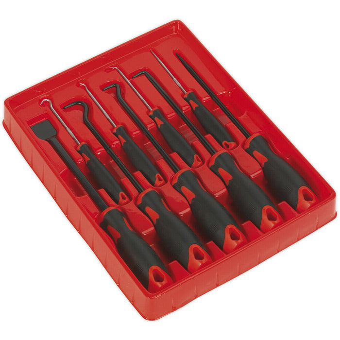 9 Piece Scraper & Hook Tool Set - 165mm Short & 260mm Long Picks - Comfort Grip Loops