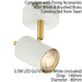 LED Tilting Ceiling Spotlight White & Brass Warm White Single Shade Down Light Loops