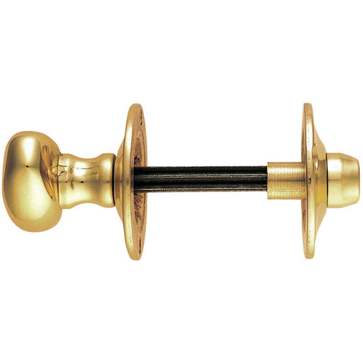 Oval Thumbturn Lock With Coin Release Handle On 36mm Rose Polished Brass Loops