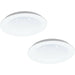 2 PACK Wall / Ceiling Flush Downlight White & Crystal Effect 14W LED Spotlight Loops