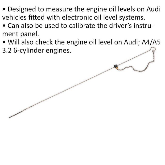 600mm Engine Dipstick - Oil Level Measurement Tool - For Audi Oil Level Systems Loops