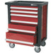 765 x 465 x 960mm 6 Drawer RED Portable Tool Chest Locking Mobile Storage Box Loops