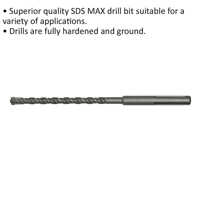 15 x 340mm SDS Max Drill Bit - Fully Hardened & Ground - Masonry Drilling Loops