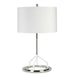 Table Lamp White Shade Dark Grey Polished Nickel Finish LED E27 60W Bulb Loops