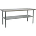 1.8m Stainless Steel Work Bench & Adjustable Storage Shelf - Kitchen Station Loops