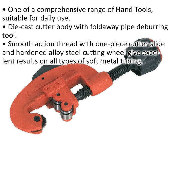 Die-Cast Pipe Cutter - 3mm to 32mm Capacity - Pipe Deburring Tool - Alloy Steel Loops