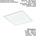 2 PACK Wall / Ceiling Light White 450mm Slim Square Panel 21W LED 4000K Loops