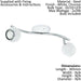 Flush Spot Ceiling Light Colour White Chrome Plated Shade Bulb GU10 2x3W Incl. Loops