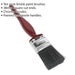 10 PACK 38mm Pure Bristle Paint Brush - Square Cut Ends - Painting Decorating Loops