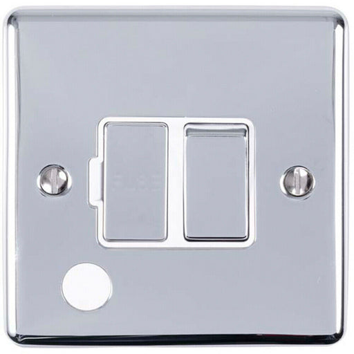 13A DP Switched Fuse Spur & Flex Outlet CHROME & White Mains Isolation Loops