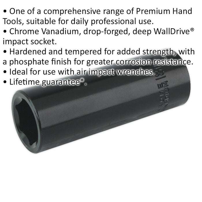 18mm Forged Deep Impact Socket - 1/2 Inch Sq Drive Chrome Vanadium Wrench Socket Loops