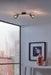 Flush 2 Spot Ceiling Light Colour Black Steel Shade Amber Glass Bulb G9 2x3W Loops