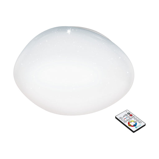 Wall Flush Ceiling Light White Shade White Plastic With Crystal Effect LED 34W Loops