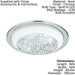 Wall Flush Ceiling Light Chrome Shade White Clear Glass Crystals Bulb LED 11W Loops